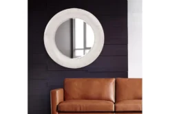 50X50 Ivory White Washed Oversized Round Wall Mirror -Estally Home Decor Store 310230 white polyurethane mirror room 85