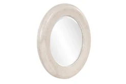 50X50 Ivory White Washed Oversized Round Wall Mirror