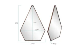 24X33 Gold Minimalist Diamond Shape Wall Mirror -Estally Home Decor Store 310236 brown metal geometric mirror detail 45