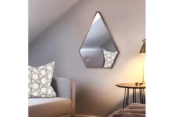 24X33 Gold Minimalist Diamond Shape Wall Mirror -Estally Home Decor Store 310236 brown metal geometric mirror room 85