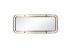30X72 Antique Brass Double Ring Rectangle Leaner Mirror -Estally Home Decor Store 310260 brown metal leaner detail 44