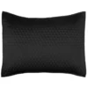 Standard Sham - Black Polyester Sateen Quilted Diamond Pattern