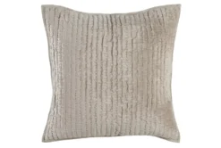 Euro Sham-Beige Rayon Velvet Front Cotton Back Quilted Hand Stitched