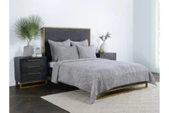 King Quilt-Grey Rayon Velvet Front Cotton Back Quilted Hand Stitched