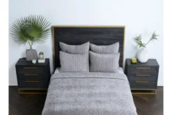 Queen Quilt-Grey Rayon Velvet Front Cotton Back Quilted Hand Stitched