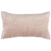 King Sham-Pink Rayon Velvet Front Cotton Back Quilted Hand Stitched