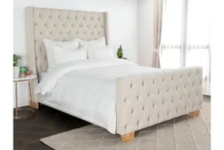 King Duvet - Ivory With Gray Stitching Cotton