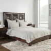Queen Duvet-Taupe And White Cotton Woven Textured Fabric