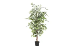 73 Inch Green Ficus Artificial Tree With Black Plastic Pot -Estally Home Decor Store 312507 green multi media tree back 82