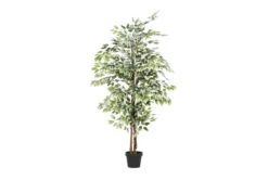 73 Inch Green Ficus Artificial Tree With Black Plastic Pot -Estally Home Decor Store 312507 green multi media tree material 76