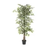 73 Inch Green Ficus Artificial Tree With Black Plastic Pot -Estally Home Decor Store 312507 green multi media tree signature 01