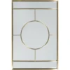 32X47 Gold Metal Minimalist Inset Circle Rectangle Wall Mirror