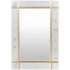 33X48 Gold Metal Grid + Antiqued Glass Frameless Rectangle Wall Mirror