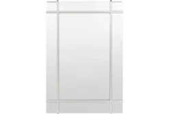 33X48 Silver Metal Grid Frameless Rectangle Wall Mirror