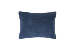 12X16 Navy Blue Stonewashed Velvet Lumbar Throw Pillow