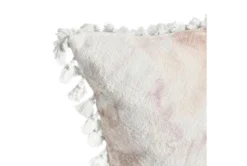 20X20 Peach + Crystal Pink Watercolor Printed Linen Blend Throw Pillow With Tassel Edge -Estally Home Decor Store 317392 pink cotton square detail 44