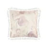 20X20 Peach + Crystal Pink Watercolor Printed Linen Blend Throw Pillow With Tassel Edge -Estally Home Decor Store 317392 pink cotton square signature 01