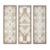 13X37 Natural Mandal Panel Two-Tone Geometric Wood Wall Panel Set Of 3 -Estally Home Decor Store 319353 natural mdf painting signature 01