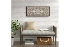 16X38 Natural + White Wood Damask Carved Dimensional Wall Decor Panel -Estally Home Decor Store 319361 brown mdf painting room 86