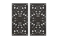 16X32 Antique Blue Distressed Wood Botanical Carved Dimensional Wall Panel Set Of 2 -Estally Home Decor Store 319369 blue mdf painting back 82