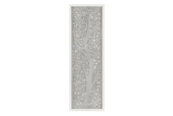 36X12 Grey + White Wood Laurel Branches Wall Panel Decor