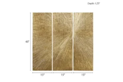 15X45 Gold Metallic Dimensional Sunburst Wall Decor Set Of 3 -Estally Home Decor Store 319399 gold mdf painting detail 50