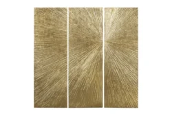 15X45 Gold Metallic Dimensional Sunburst Wall Decor Set Of 3