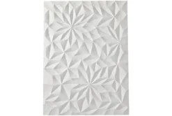 24X32 White Wood Geometric Carved Dimensional Wall Decor