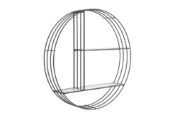 32X32 Black Metal + Glass Minimalist Modern Wall Shelf