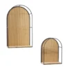 14X24 Black Metal + Brown Bamboo Modern Arch Wall Shelf Set Of 2 -Estally Home Decor Store 322102 brown bamboo shelf signature 02
