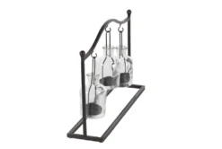 11" Metal & Glass Votive Holder -Estally Home Decor Store 81945 black metal candleholder back 82