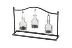 11" Metal & Glass Votive Holder -Estally Home Decor Store 81945 black metal candleholder material 76