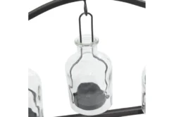 11" Metal & Glass Votive Holder -Estally Home Decor Store 81945 black multi media candleholder detail 44