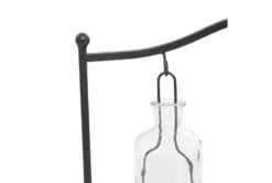 11" Metal & Glass Votive Holder -Estally Home Decor Store 81945 black multi media candleholder detail 46