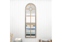 23X73 Grey Wash Wood + Metal Arch Grid Leaner Floor Mirror -Estally Home Decor Store 92089 brown glass mirror room 90