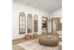 23X73 Grey Wash Wood + Metal Arch Grid Leaner Floor Mirror -Estally Home Decor Store 92089 brown glass mirror room 94