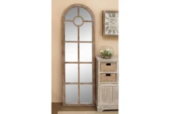 23X73 Grey Wash Wood + Metal Arch Grid Leaner Floor Mirror -Estally Home Decor Store 92089 brown metal mirror room 85
