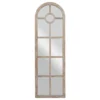 23X73 Grey Wash Wood + Metal Arch Grid Leaner Floor Mirror